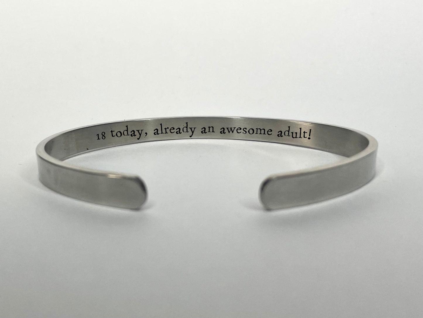 '18 today, already and awesome adult' Birthday Bangle