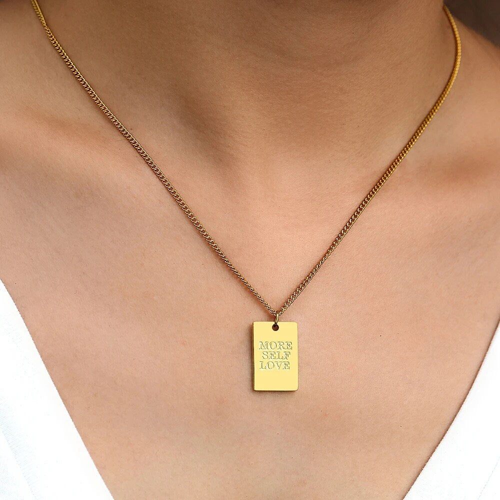More Self Love - Waterproof Motivational Necklace