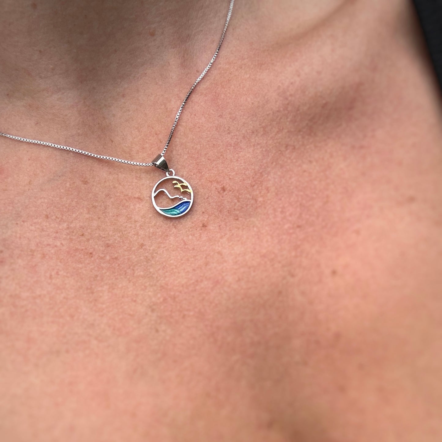 Sterling Silver Sea & Mountains Necklace