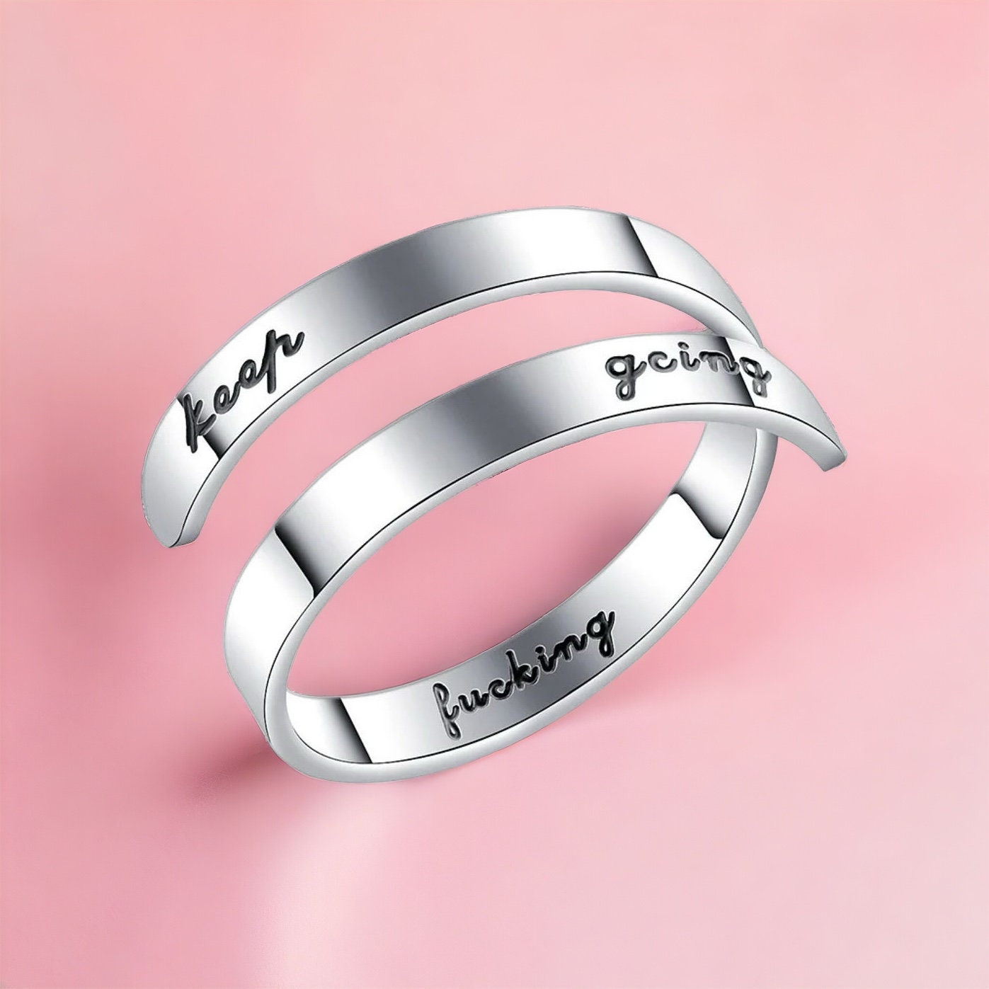 Keep f*cking going - Motivational ring with hidden message