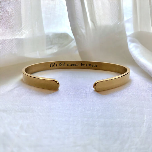 'This girl means business' Bangle